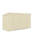 3 Bin Locker, 8 X 3 Ft, Double Hinged Doors, Smooth Cream