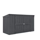 3 Bin Locker, 8 X 3 Ft, Double Hinged Doors, Woodland Grey