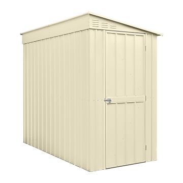 Lean-To Roof Shed, 4 X 8 Ft, Single Hinged Door, Smooth Cream