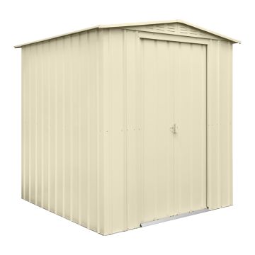 Gable Roof Shed, 6 X 6 Ft, Double Sliding Doors, Smooth Cream