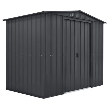 Gable Roof Shed, 8 X 5 Ft, Double Sliding Doors, Woodland Grey