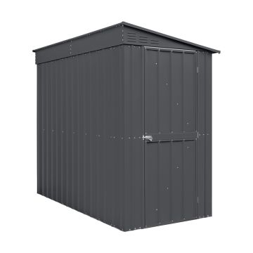 Lean-To Roof Shed, 4 X 8 Ft, Single Hinged Door, Woodland Grey